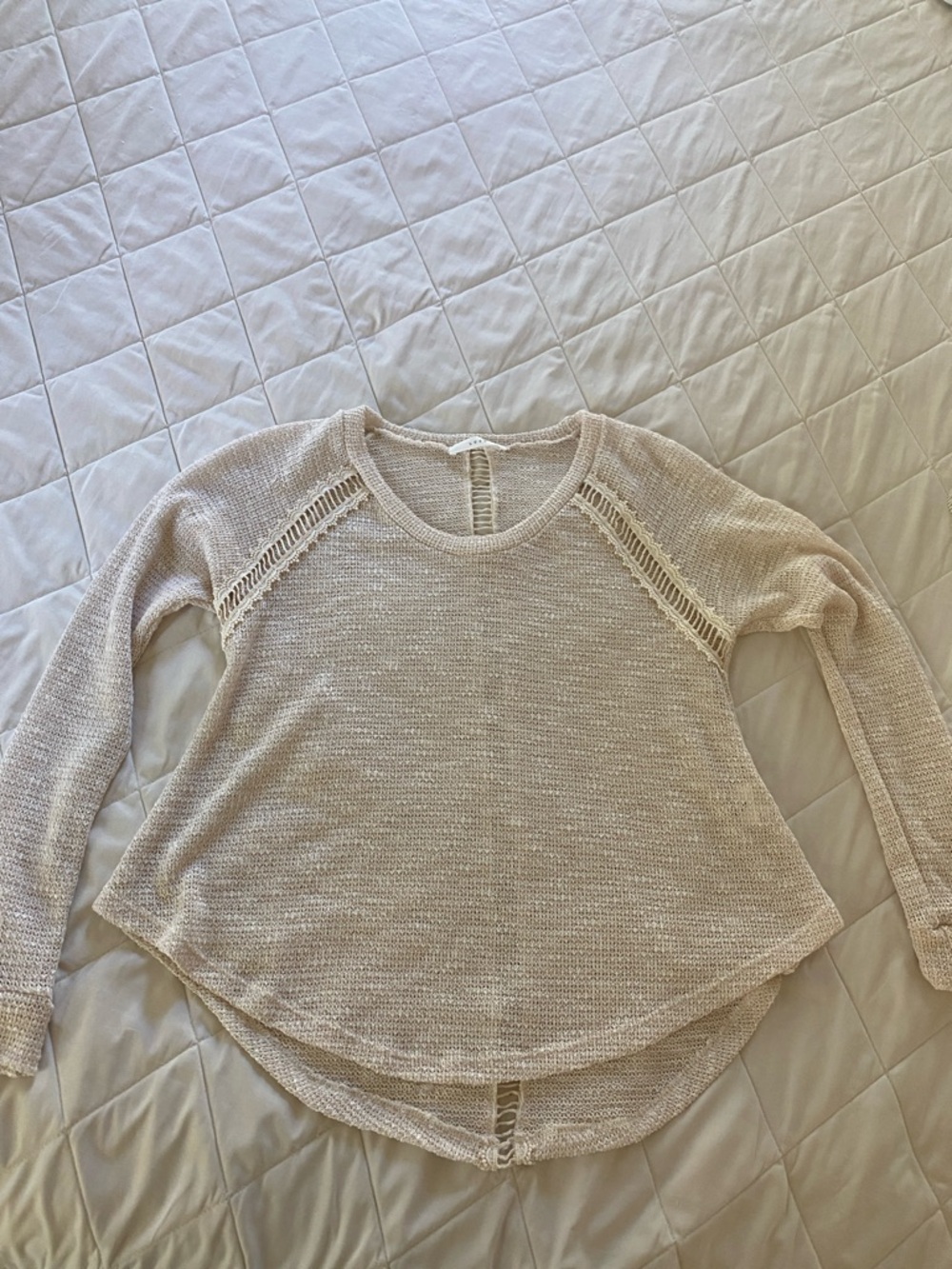Lush Cream Open Knit Pullover